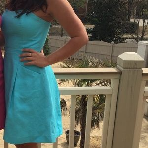 Lilly Pulitzer blue strapless dress size 8